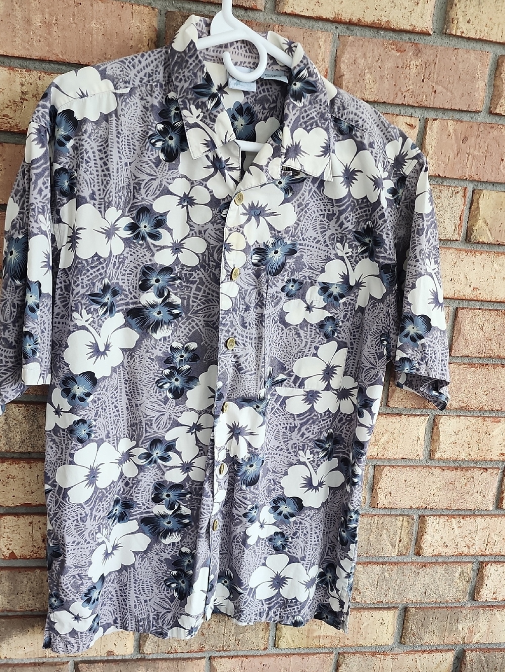 OP Sport Size Large SS Floral Hawaiian Shirt‎